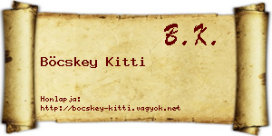 Böcskey Kitti névjegykártya