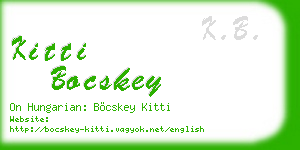 kitti bocskey business card